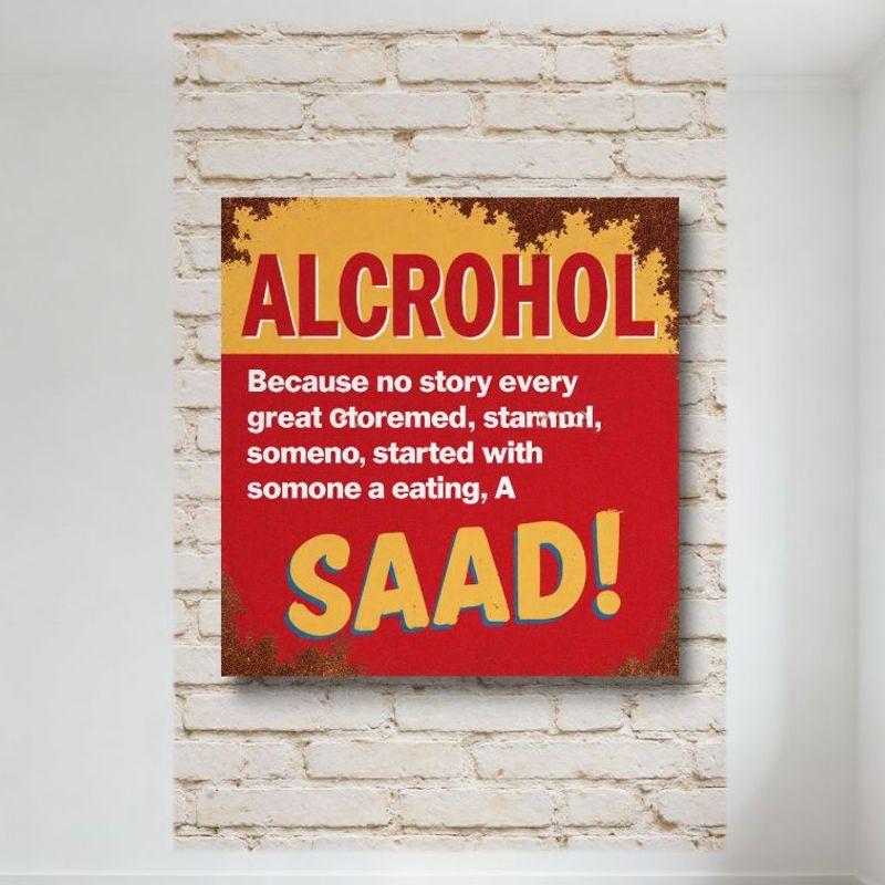 

Vintage Distressed Alcohol Metal Tin Sign Retro Warning Plaque with Nonsense Text SAAD! for Home Bar Man Cave Club Cafe Wall Dec 20x30cm（7.8x11.8inch）