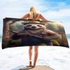 3D Strandlaken, Schattige Luiaard Tropische Bloemen Zachte Badlakens Zeer Absorberend Sneldrogend Bad Washandjes voor Hotel Spa Douchebadjas