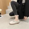 First Layer Cowhide Leather Little White Shoes Women's 2025 New Soft-soled Casual Single Shoes Large Size Beef Tendon Lace-up Lazy Shoes Women
