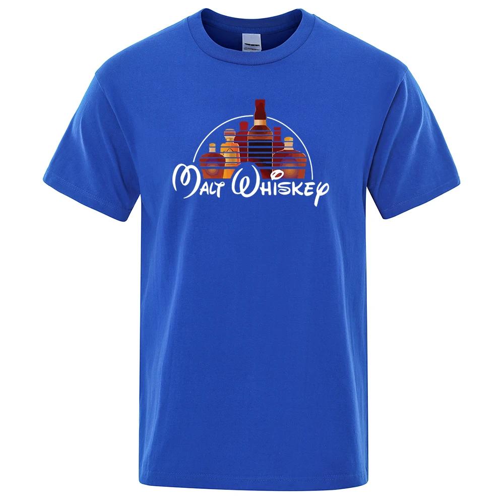 Malt Whiskey Printed Summer Men T-Shirt Funny Alcohol Drunk Mens Short Sleeve Loose Oversized Tees Fashion Street Clothing Tops