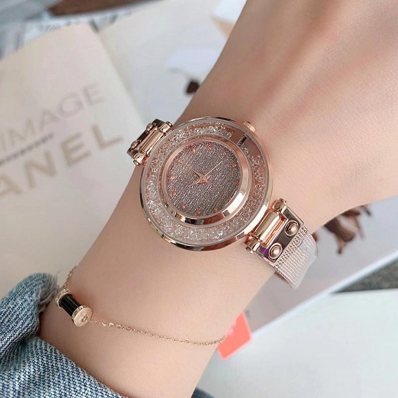 Fashion Light Luxury Women'S Watch Transparent Rhinestone Fashion Personality Niche With Watch Female Style