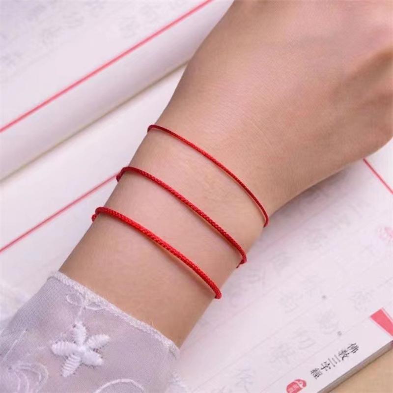 10 Pcs Minimalist DIY Red String Bracelet Adjustable Braid Rope Wristband Couple Jewelry Handmade Woven Bangle Jewelry