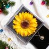 Elegant Artificial Sunflower Necklace & Gift Box - Yellow & Floral Design, Perfect for Birthdays,Weddings,Mother'S Day,Christmas