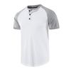 Herren Casual Sports Kurzarm T-Shirt Raglanärmel Wafer Grid Henley Herren Henry Shirt
