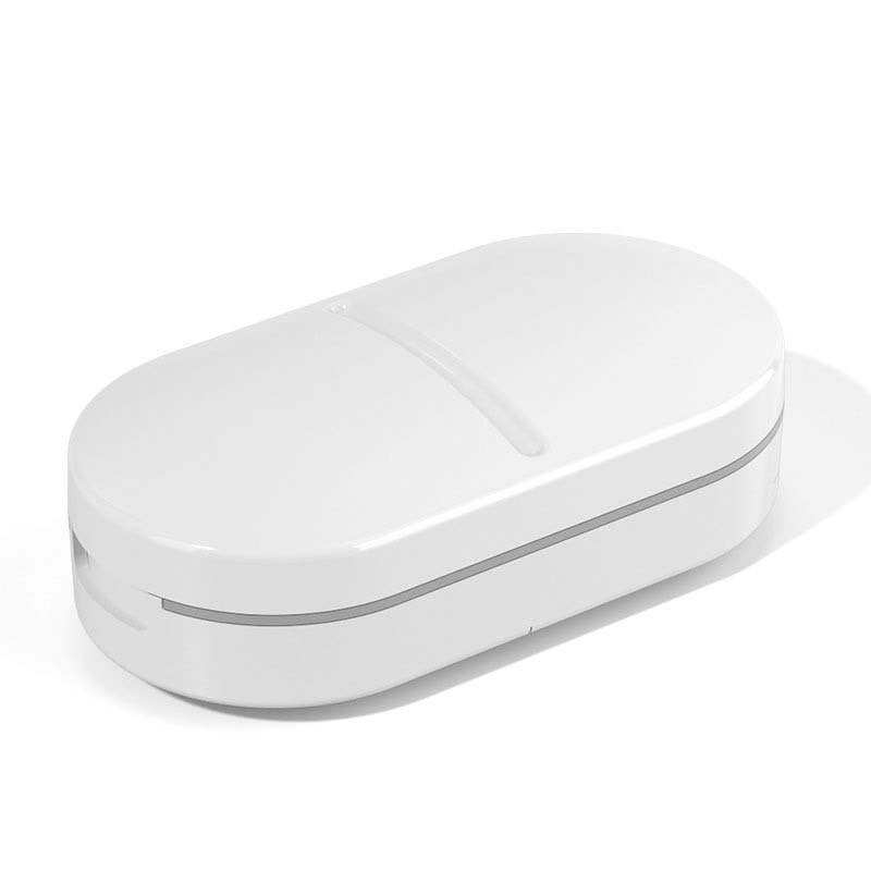 

Outdoor Mini Portable Pill Case Pill Splitter 2-in-1 Pill Dispenser Stainless Steel Blade Pill Crusher Compact Pill Container Small білий