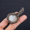 Moonstone 999 Copper Wire Wrapped Pendant, Handmade Gemstone Pendant, Gift For Mom Antique Jewelry