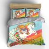Rainbow Girl Riding Unicorn Bedding Duvet Cover Set Duvet Cover Pillowcases  (1*Duvet Cover 2*Pillowcases, without duvet insert)