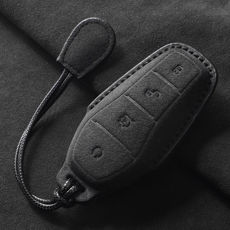 

For BYD Qin Plusdmi Atto 3 Han EV Dolphin Durable 4 Buttons Keyless Protector Car Key Case Leather Cover Shell Car Accessories
