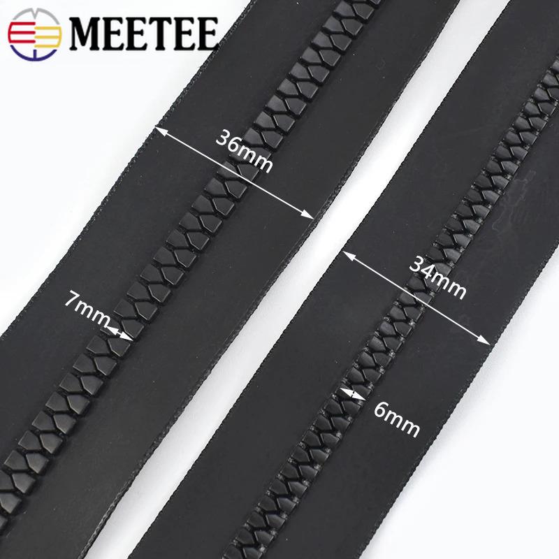 Meetee 3/5/10M 3# 5# 8# Waterproof Resin Zipper Outdoor Tent Zips Clothes Jacket Decor Zippers Repair DIY Sewing Accessories