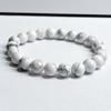 Vintage Style 8mm Round Beaded Stretch Bracelet Elastic Cord Handmade Natural Stone Bead Strand Unisex Jewelry Accessory for Daily Wear