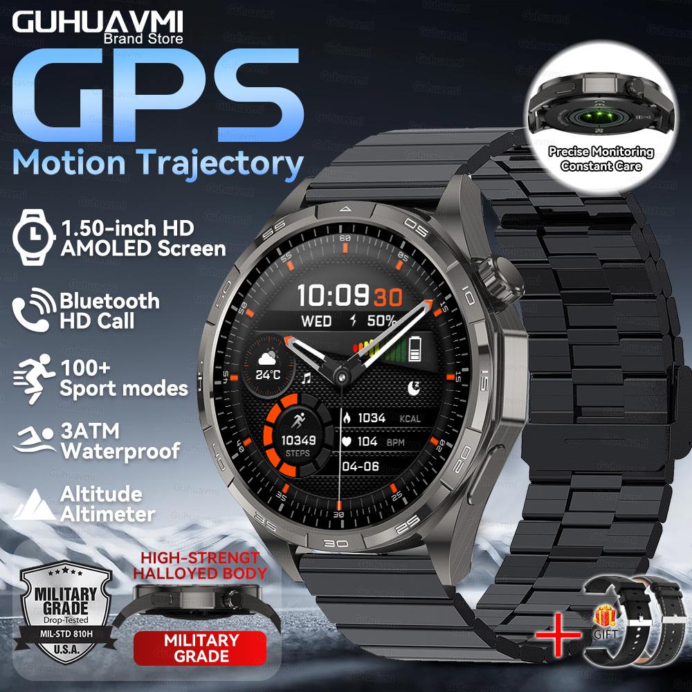 New Watch 6 Pro Outdoor Sports Smartwatches For Men Bluetooth Call GPS Track Altitude Pressure Heart Rate Health Smart Watch