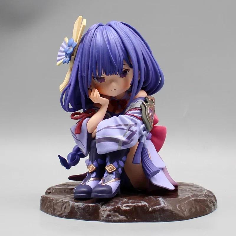 14cm Genshin Impact Raiden Shogun PVC Figure Q Version Anime Collectible Statue Toy Decoration Gift