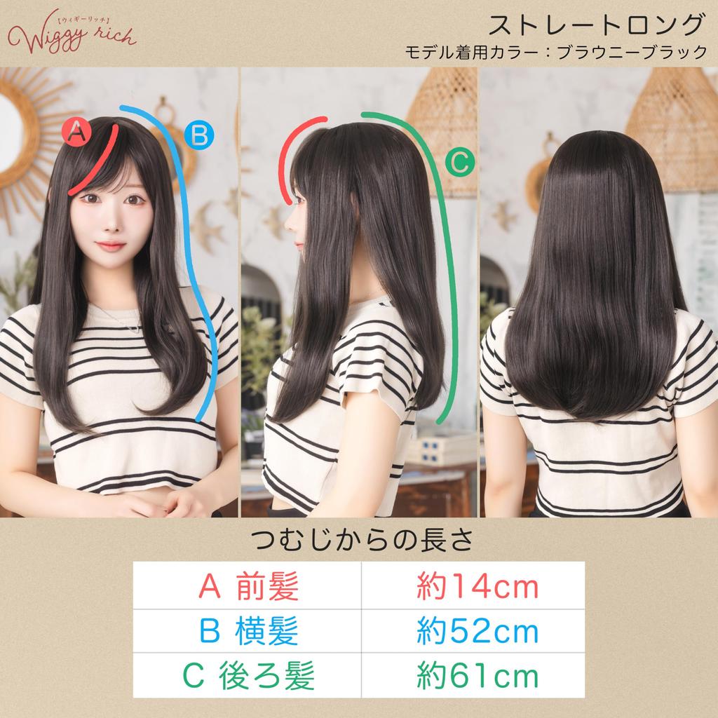 Clearstone WIGGY RICH Wig, Straight Long, Women's, Brownie Black