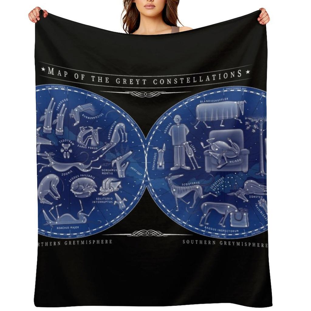 Map of the Greyt Constellations Throw Blanket Camping warm for winter Kid'S Luxury St Blankets