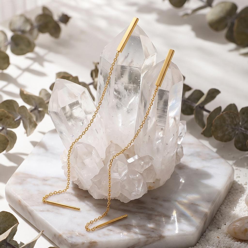 2026 New Stainless Steel Tassel Long Chain Earrings for Women Elegant and Trendy Long Drop Earrings
