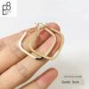 S925 Sterling Silver Simple 2026 New Style Square Hoop Earrings Exaggerated Large Earrings European and American Style Ear Studs