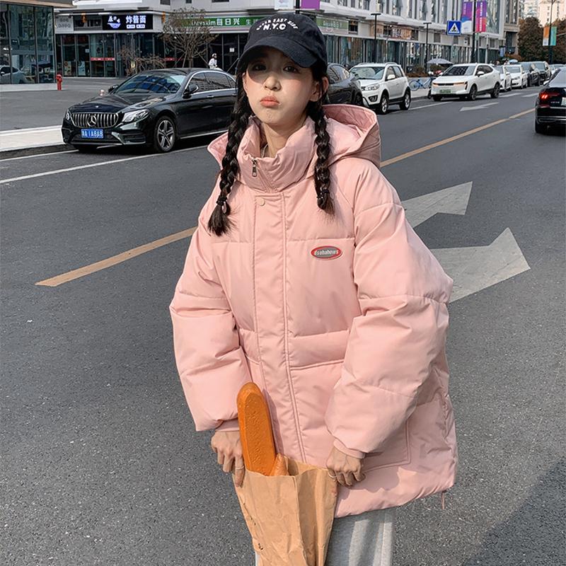 

Осенне-зимняя хлопковая куртка-пуховик, короткая модная женская одежда, корейская версия, свободная хлопковая куртка, теплая хлопковая куртка, толстое пальто для отдыха XL розовый
