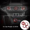 Red Air Conditioner Headlight Switch Button Knob Cover For Jeep Wrangler JL JT