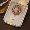Elegant Vintage Floral Rhinestone Brooch for Women - Retro Court Style