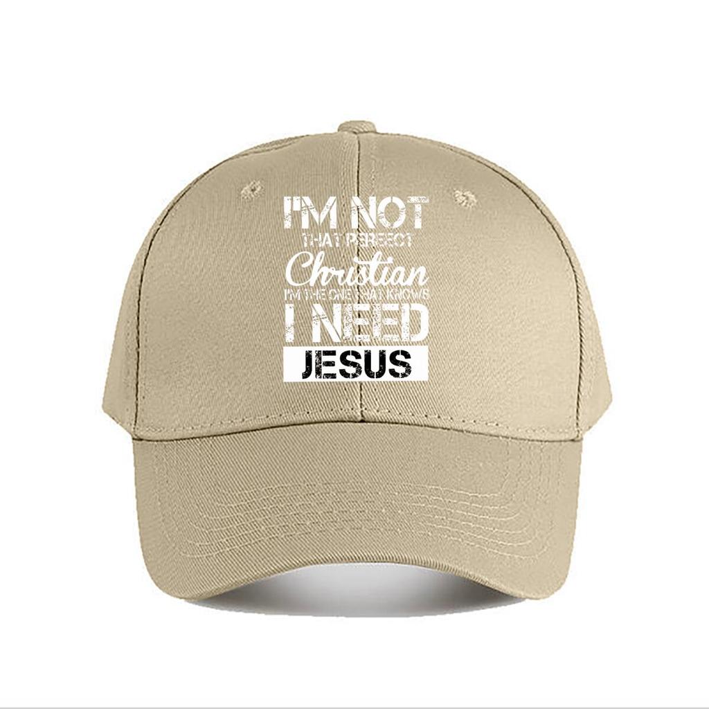 Need Jesus Distressed Typography Christian Faith Graphic Baseball Cap Fashion Unisex Sunhat Womens Outdoor Sports