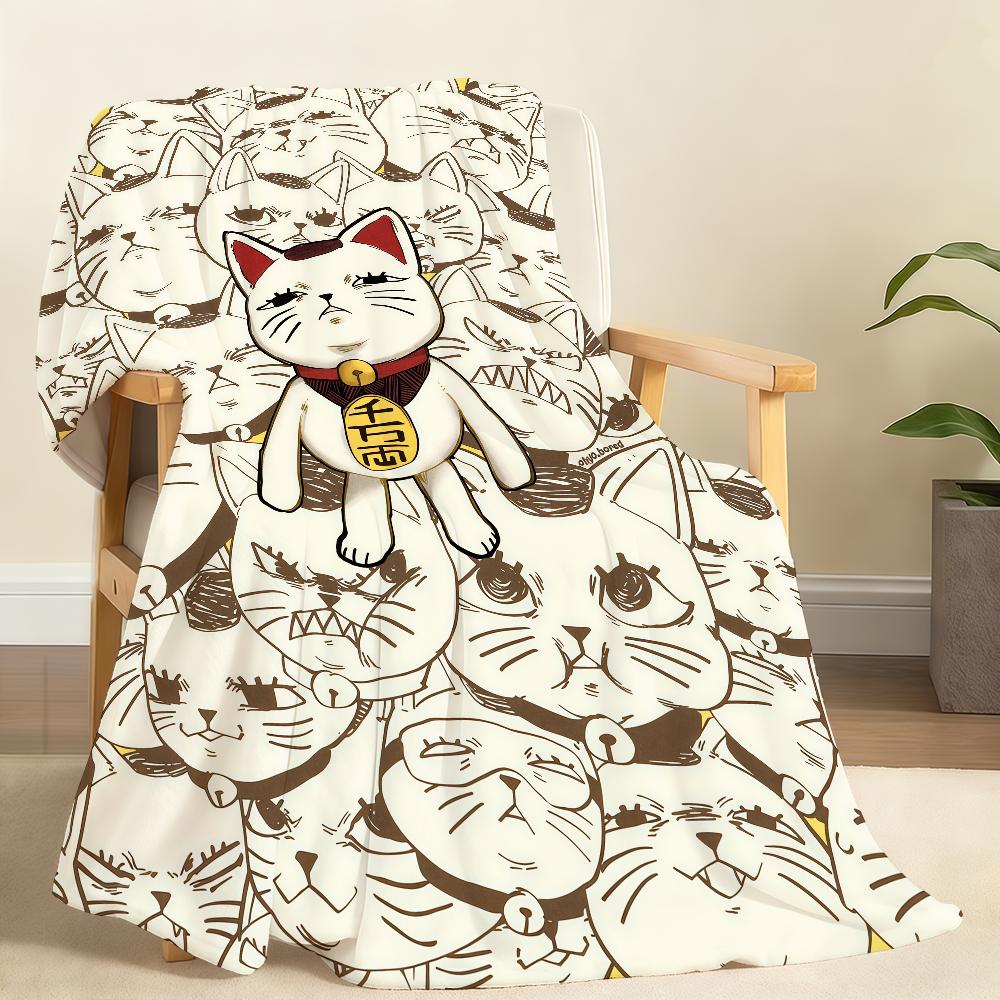 Manga anime T Turbo Oma kat Deken Zachte Plaid voor Huis Slaapkamer Bed Bank Picknick Reizen Kantoor Rust Dekendeksel Cadeau