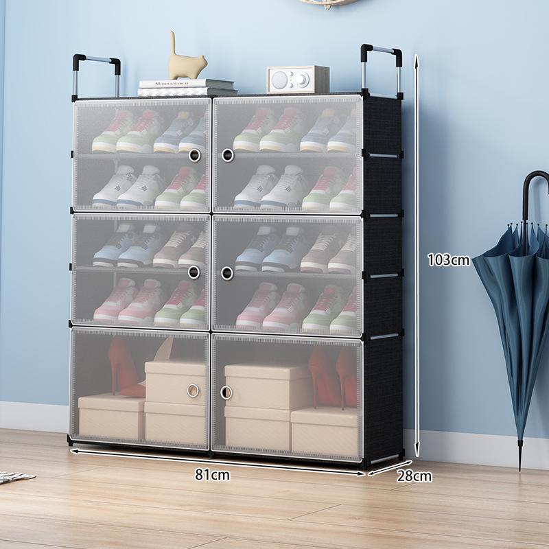 Platzsparendes Mehrschicht-Schuhregal mit Staubschutz für Wohnheime