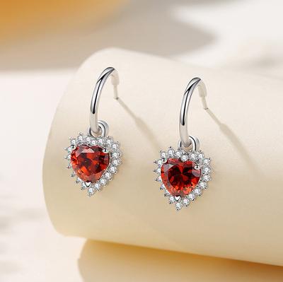 High-end Ruby Love Earrings Korean Temperament Light Luxury Stud Earrings Earrings Women