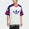 Adidas Originals Color Block Logo Print Comfortable Versatile Casual Short Sleeve T-Shirt Unisex Tops Blue White JC6801-1