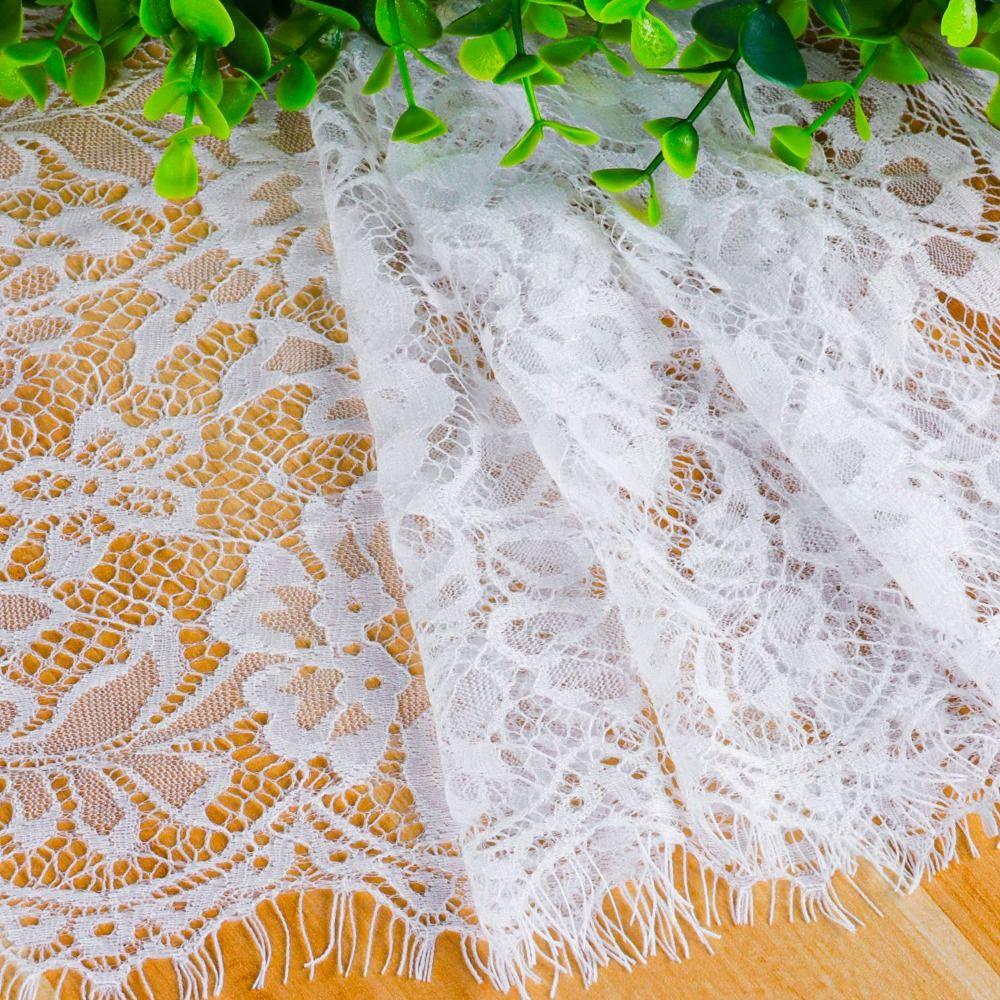 Embroidered French Lace Table Runner Flower Pattern Boho Dresser Scarf Home Garden