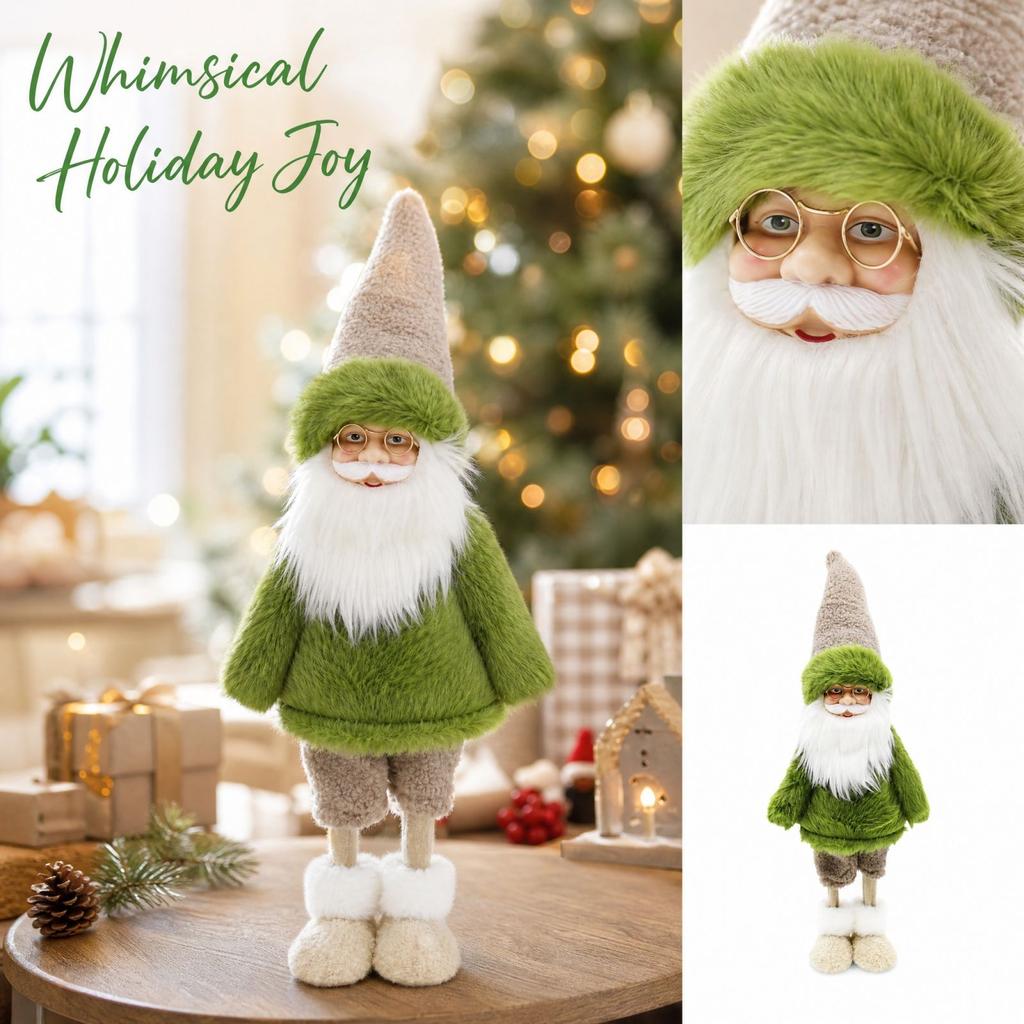Festive Christmas Tree Santa and Snowman Doll Ornaments, Cute Holiday Decorations for Home and Party