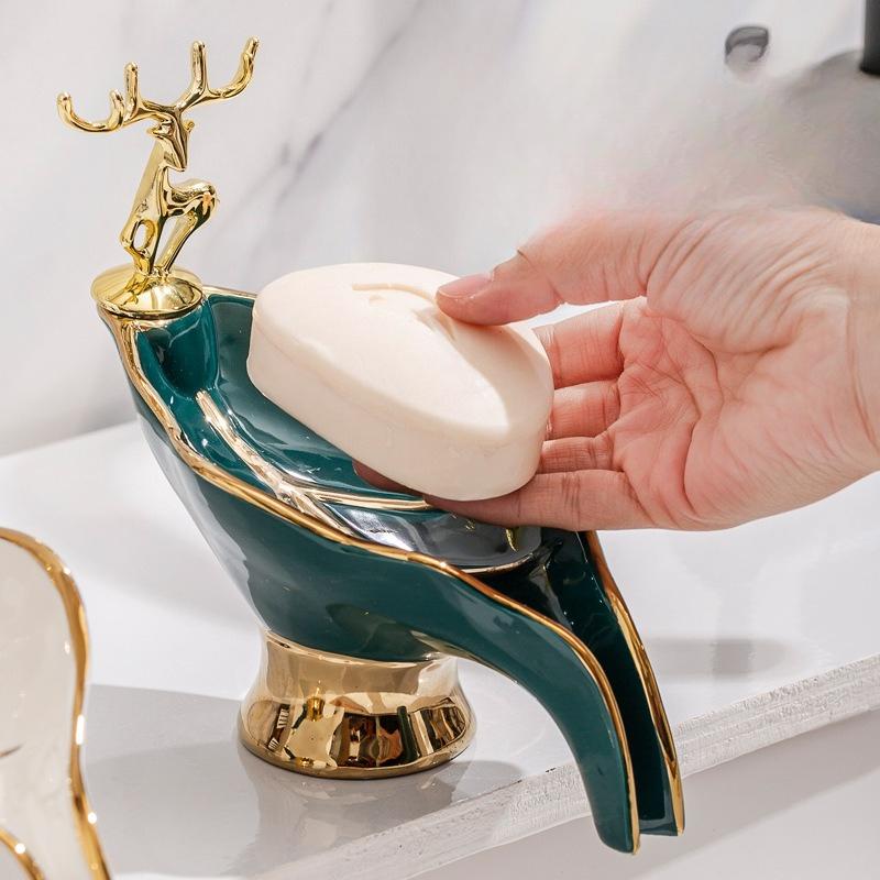 Soap box, high-end draining soap box for home use, bathroom, hotel, light luxury style