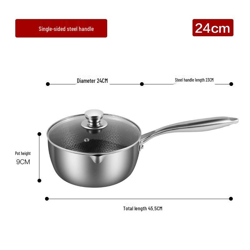 Non-stick Japanese Stainless Steel Yukihira Pot: Baby Food, Milk, Soup & Frying Pan