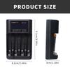 POWERKAN ALL4 AA/AAA 4-slot Small Convenient Battery Charger for 1.2V  Hi-MH& 1.5V/3.7VLi-ion With LCD Screen