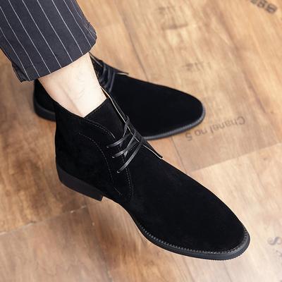 Herenlaarzen Chelsea Boots Suède Casual Zwarte Enkellaarzen Man Buiten Motorlaarzen Wintermode 2024 Hoge Leren Schoenen