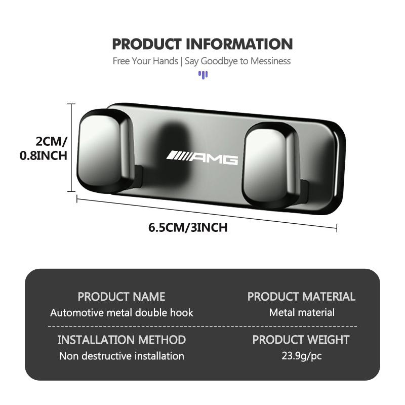CSF1   Metal Car Hooks Interior Storage Holder USB Cable Headphone Key For Mercedes Benz AMG W204 W205 W203 W211 W201 W210 W108 W124