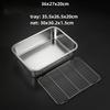 Deep Square Plate Basin with Rack Pallet Stainless Steel Bbq Fast Food Plate with Grid Mesh Dessert Dinner Set Restaurant Trays