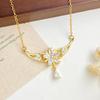 New Style Small Flower-shaped Drop Necklace for Women, V-shaped Neck Chain, Exquisite and High-end Accessory