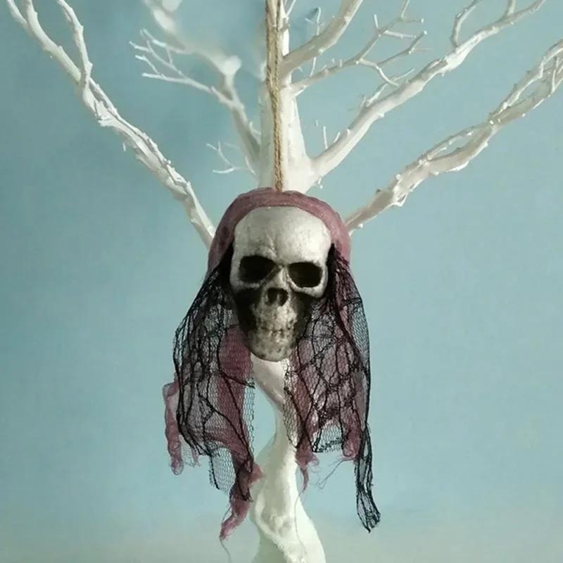 Terror Skull Hanging Ornaments Foam Skull Bride Clothes Bone Head Scene Layout Props Home Decorations Festival Party Supplies