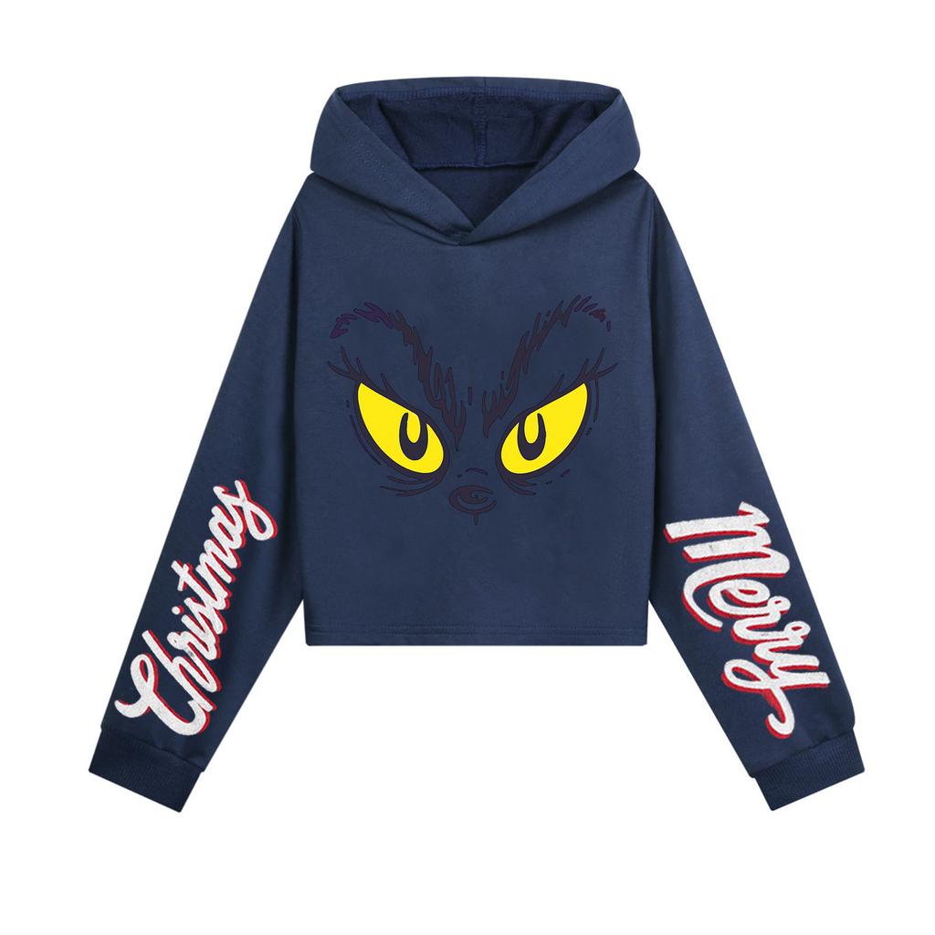 Kids' Casual Fashion Christmas Printed Long Sleeve Hooded Sweatshirt (No Drawstring)