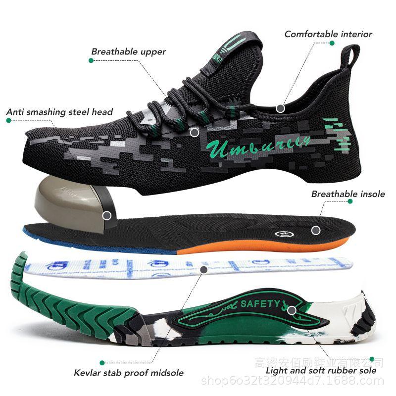 Breathable Labor Insurance Shoes, Fashionable Anti-smashing and Anti-piercing Work Safety Shoes, Spring and Autumn High-top Anti-wear