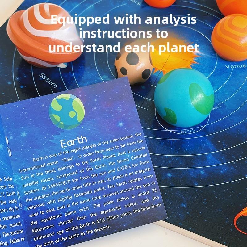 Eight Planets Puzzle Universe Cognitive Ball Matching Board Wooden Toy Children