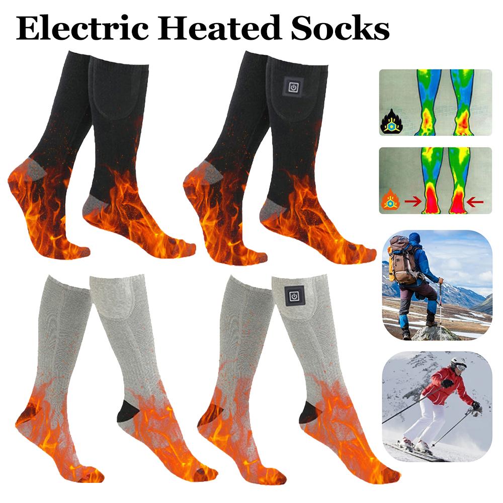 Electric Heating Socks 3 Level Temperature Winter Heating Socks Cold-Proof Winter Warm Thermal Socks for Cycling Camping Skating