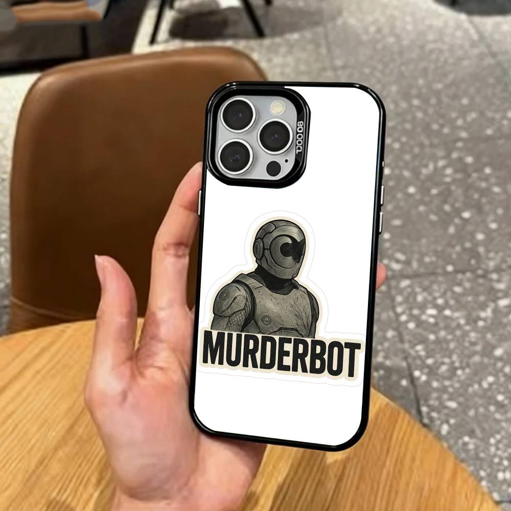 Epic Sci-Fi M-Murderbot   Phone Case For iPhone17,16,15,14,13,12,11 Plus,Pro Max Colored Silver Plated Inside Cover