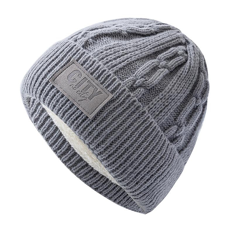 

Унисекс Шапка-бини с надписью Модные зимние шапки для мужчин и женщин Уличная классическая теплая зимняя шапка 56cm-60cm серый