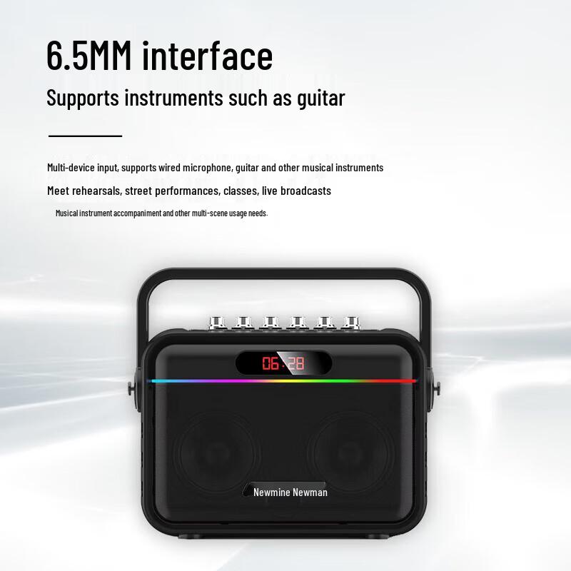 Newsmy K112 Portable Bluetooth Speaker with Sound Card CN plug (adapter included) (CN version)