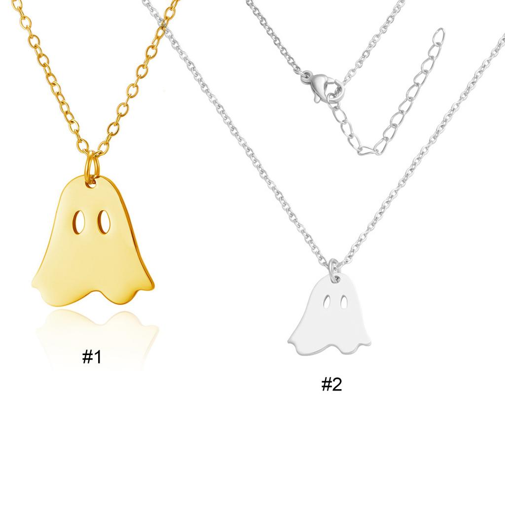 Halloween Ghost Pendant Necklace Halloween Lovely Ghost Necklace Ghost Pendant Choker Necklace for Women Halloween Jewelry Gift