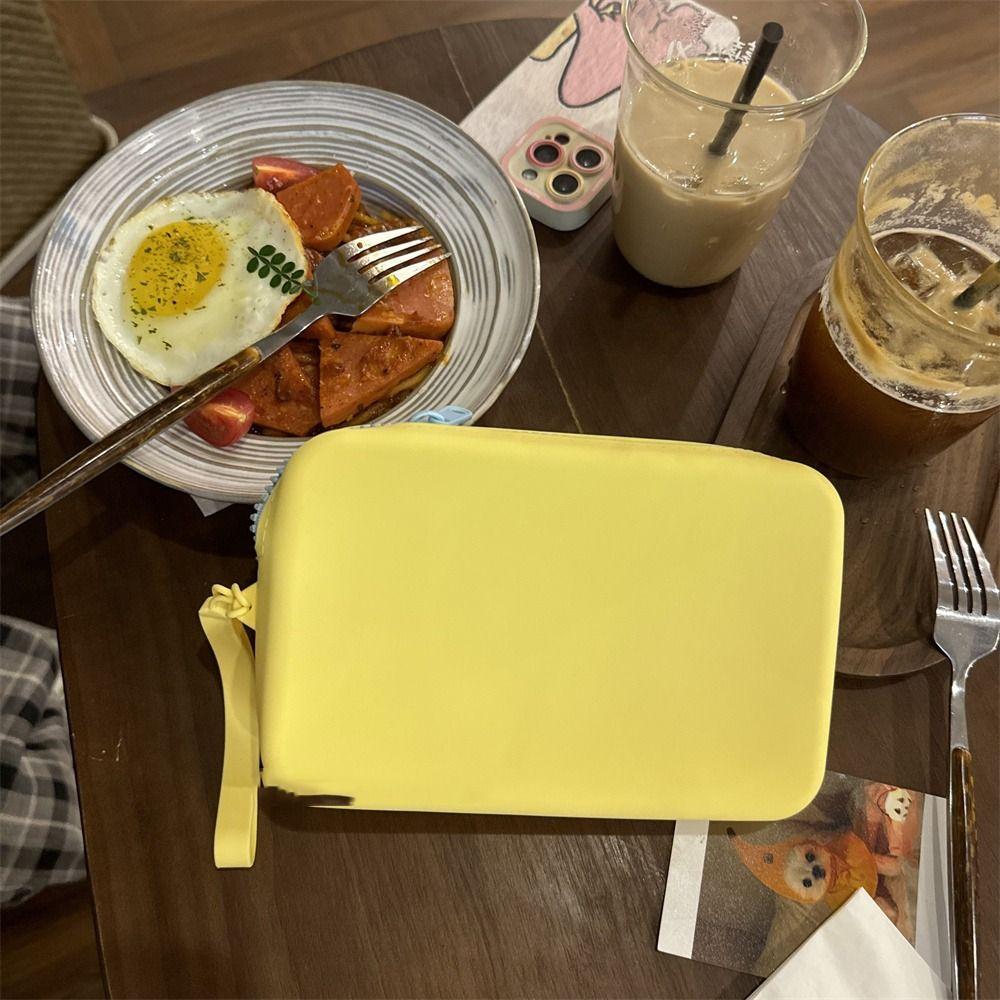 Kontrastfarbe Multifunktions-Aufbewahrungstasche Rechteck Kleine Artikeltasche Silikon Kosmetiktasche Outdoor