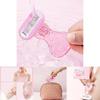 Manual Women's Razor With Five-blade Technology In Peach Pink Short Handle Includes One Razor Handle One Blade Head And Storage Case
