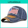 Amerikansk flagga Vintage 3D Broderad Basebollkeps Justerbar Solskyddande Andningsbar Bomullskeps