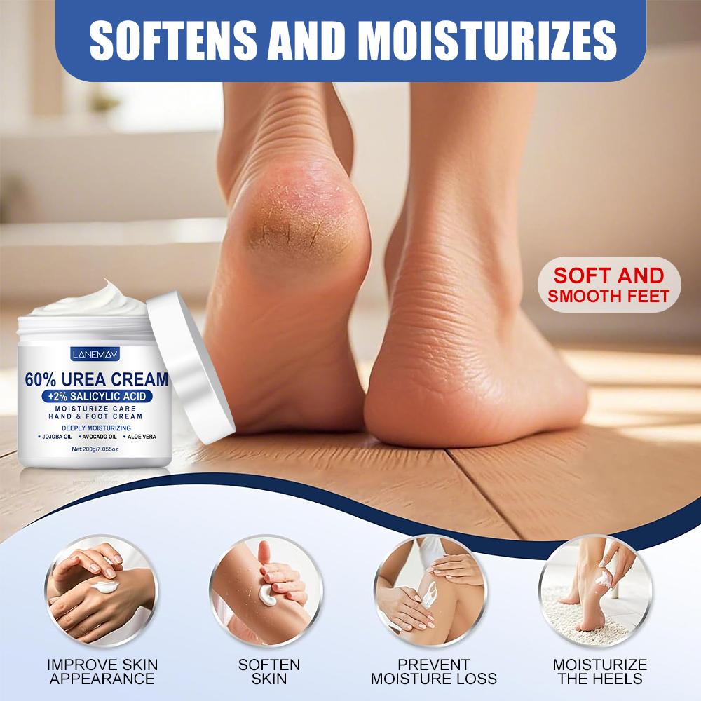 60% UREA CREAM +2% SALICYLIC ACID-IMPROVE SKIN APPEARANCE, PREVENT MOISTURE LOSS, 200ml